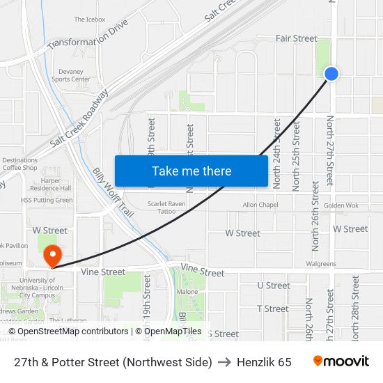 27th & Potter Street (Northwest Side) to Henzlik 65 map