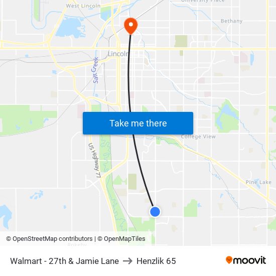 Walmart - 27th & Jamie Lane to Henzlik 65 map