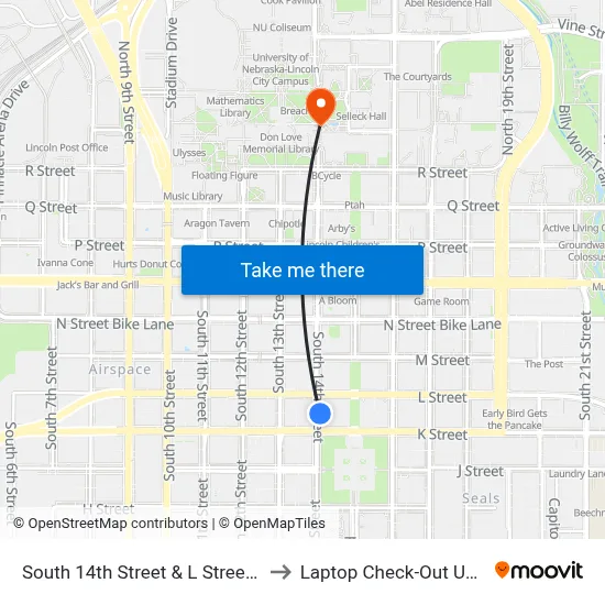 South 14th Street & L Street, Se to Laptop Check-Out Union map