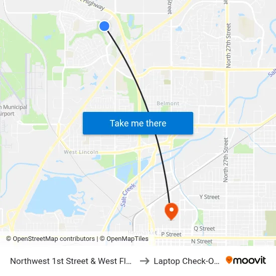 Northwest 1st Street & West Fletcher Avenue to Laptop Check-Out Union map