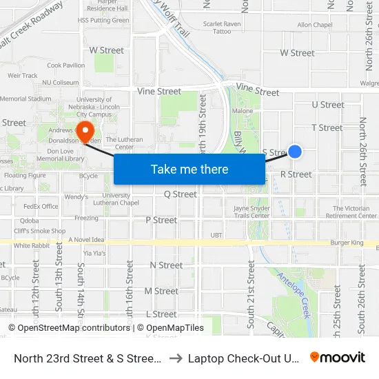 North 23rd Street & S Street, Se to Laptop Check-Out Union map
