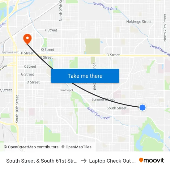 South Street & South 61st Street, NW to Laptop Check-Out Union map