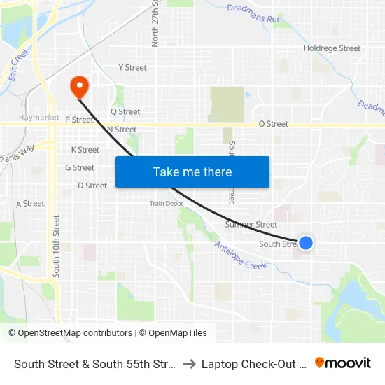 South Street & South 55th Street, SW to Laptop Check-Out Union map