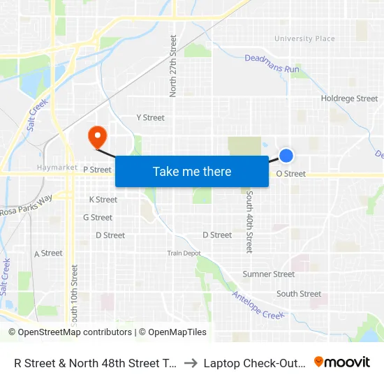 R Street & North 48th Street Target, Se to Laptop Check-Out Union map