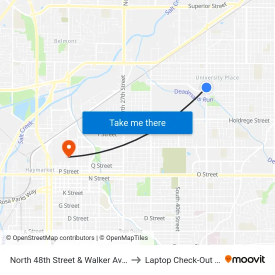 North 48th Street & Walker Avenue, W to Laptop Check-Out Union map