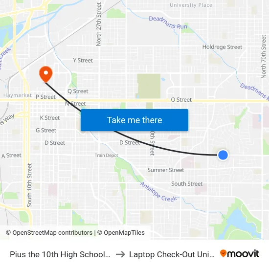 Pius the 10th High School, N to Laptop Check-Out Union map