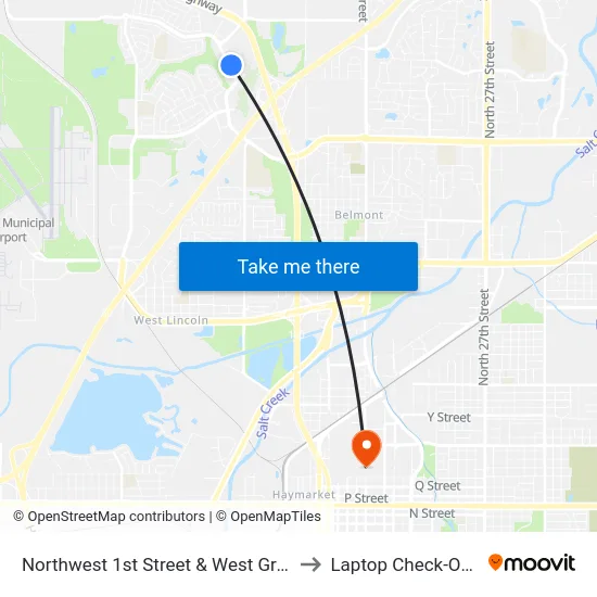 Northwest 1st Street & West Grand Drive, Se to Laptop Check-Out Union map
