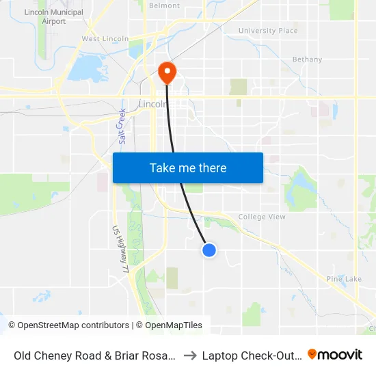 Old Cheney Road & Briar Rosa Drive, SW to Laptop Check-Out Union map