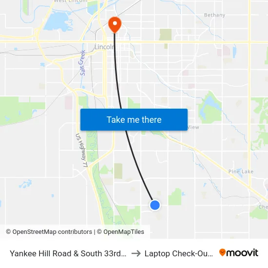 Yankee Hill Road & South 33rd Street, Se to Laptop Check-Out Union map