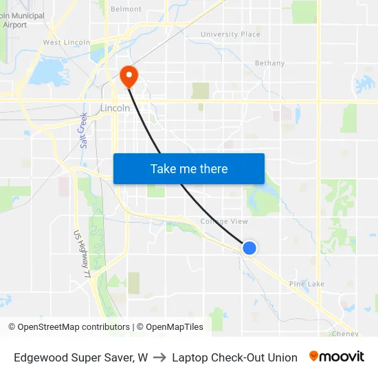 Edgewood Super Saver, W to Laptop Check-Out Union map