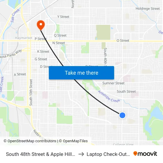 South 48th Street & Apple Hill Lane, Se to Laptop Check-Out Union map