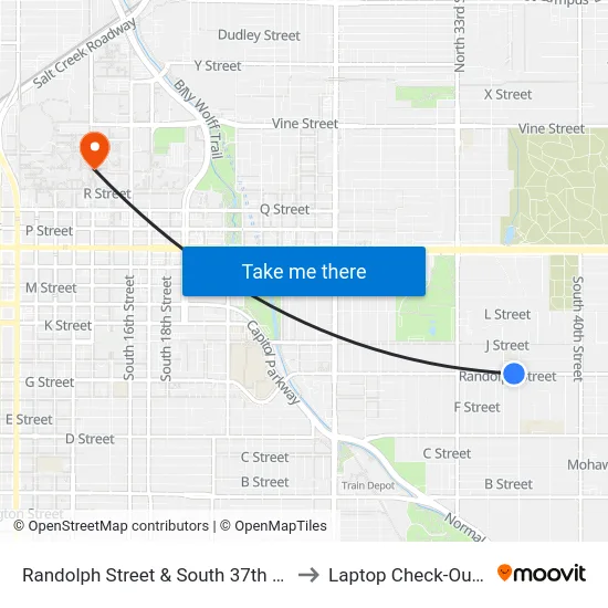 Randolph Street & South 37th Street, NW to Laptop Check-Out Union map