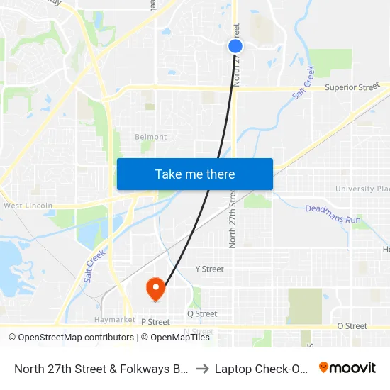 North 27th Street & Folkways Boulevard, Se to Laptop Check-Out Union map
