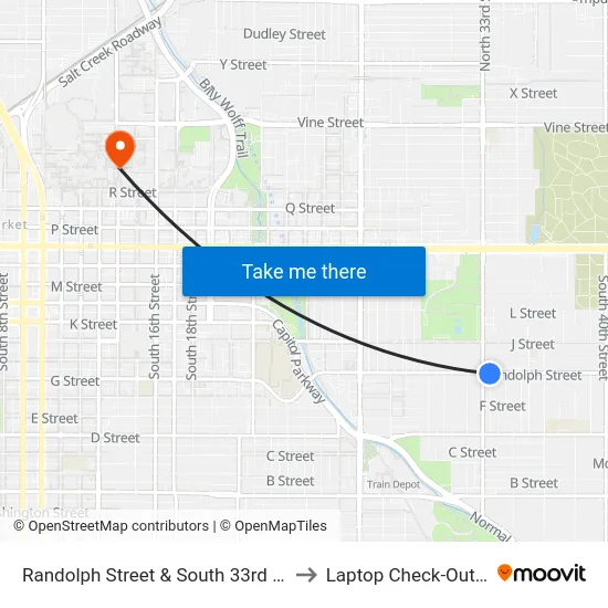 Randolph Street & South 33rd Street, Se to Laptop Check-Out Union map