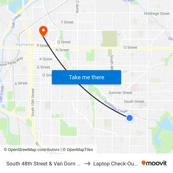 South 48th Street & Van Dorn Street, NW to Laptop Check-Out Union map