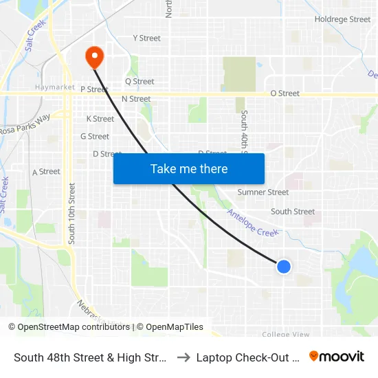 South 48th Street & High Street, NW to Laptop Check-Out Union map