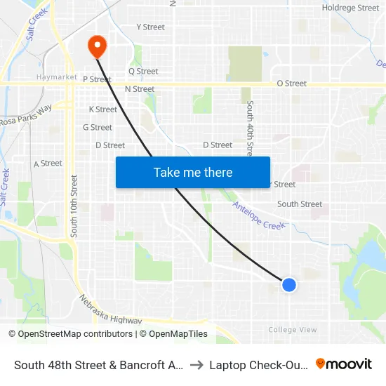 South 48th Street & Bancroft Avenue, NW to Laptop Check-Out Union map
