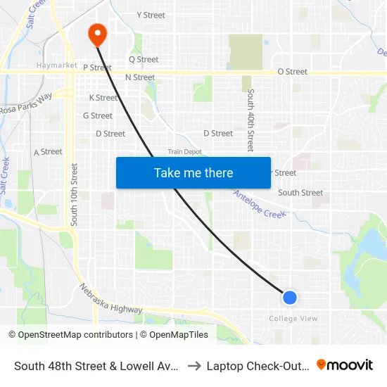 South 48th Street & Lowell Avenue, NW to Laptop Check-Out Union map