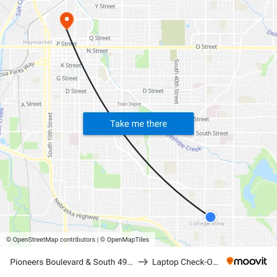 Pioneers Boulevard & South 49th Street, Se to Laptop Check-Out Union map