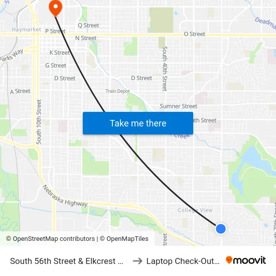 South 56th Street & Elkcrest Drive, NW to Laptop Check-Out Union map