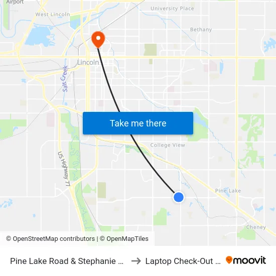 Pine Lake Road & Stephanie Lane, NE to Laptop Check-Out Union map