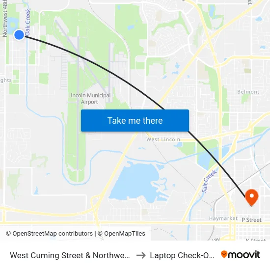 West Cuming Street & Northwest 44th Street to Laptop Check-Out Union map