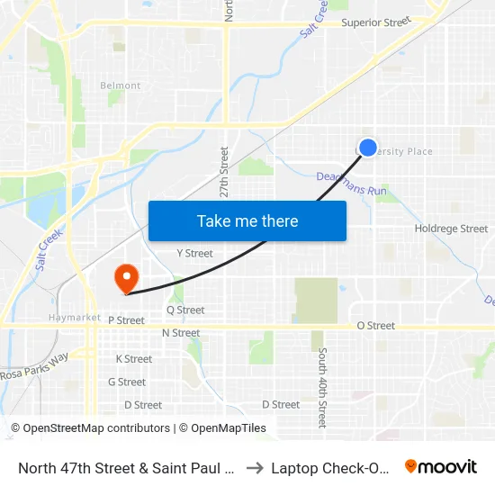 North 47th Street & Saint Paul Avenue, NW to Laptop Check-Out Union map