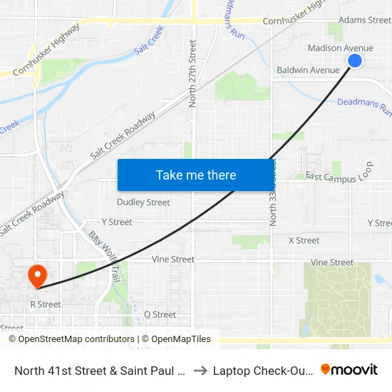 North 41st Street & Saint Paul Avenue, Se to Laptop Check-Out Union map