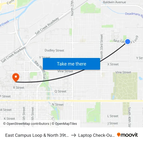 East Campus Loop & North 39th Street, Se to Laptop Check-Out Union map