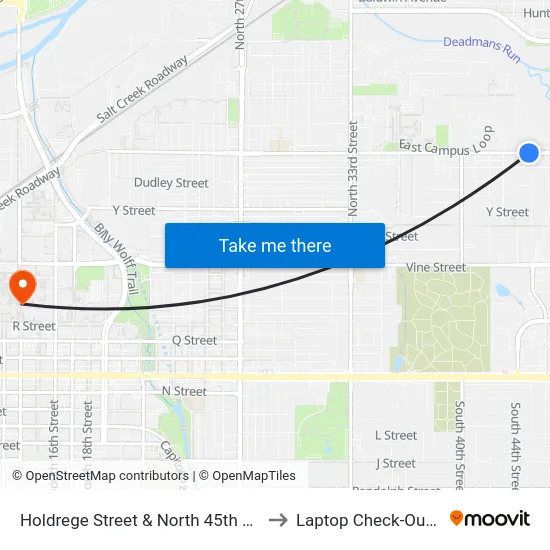 Holdrege Street & North 45th Street, NW to Laptop Check-Out Union map