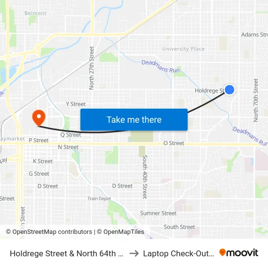 Holdrege Street & North 64th Street, Se to Laptop Check-Out Union map