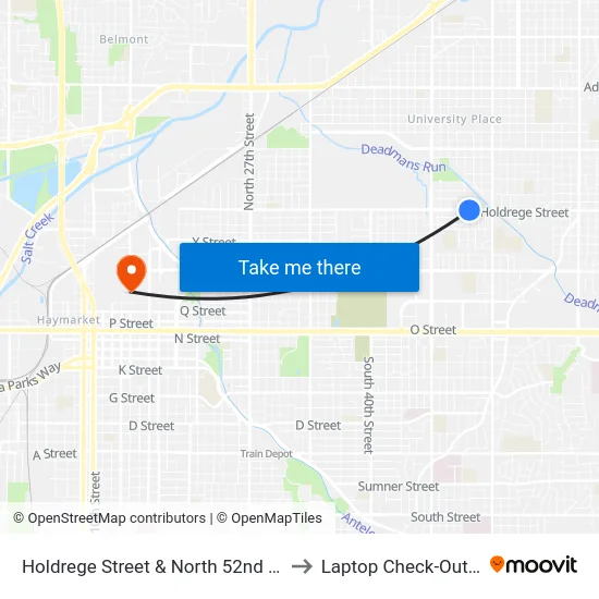 Holdrege Street & North 52nd Street, Se to Laptop Check-Out Union map