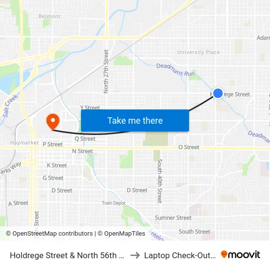 Holdrege Street & North 56th Street, Se to Laptop Check-Out Union map