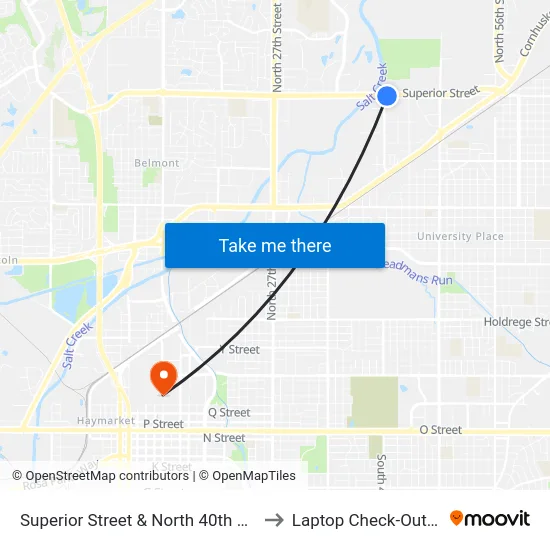 Superior Street & North 40th Street, Se to Laptop Check-Out Union map