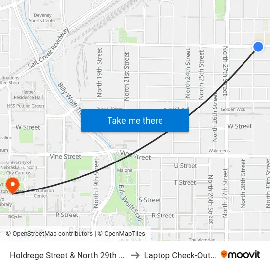 Holdrege Street & North 29th Street, Se to Laptop Check-Out Union map