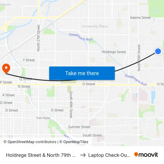 Holdrege Street & North 79th Street, NW to Laptop Check-Out Union map