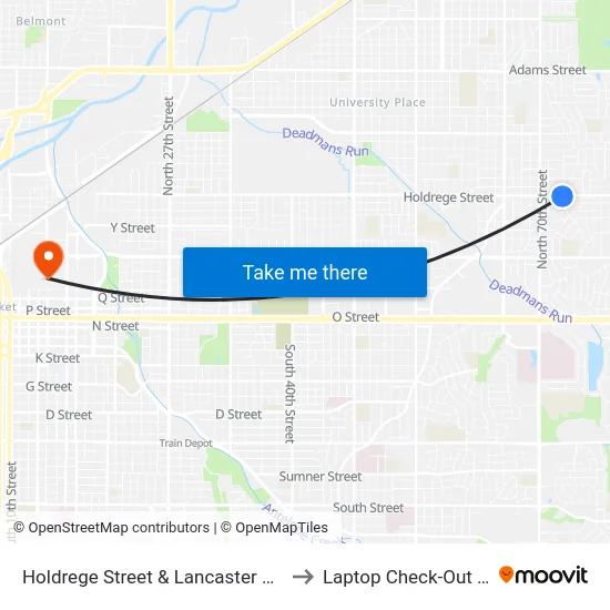 Holdrege Street & Lancaster Lane, SW to Laptop Check-Out Union map