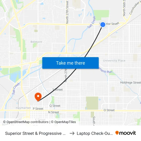 Superior Street & Progressive Avenue, SW to Laptop Check-Out Union map