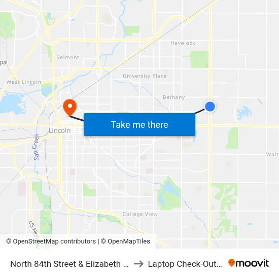 North 84th Street & Elizabeth Drive, Se to Laptop Check-Out Union map