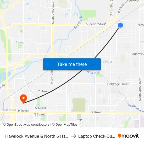 Havelock Avenue & North 61st Street, SW to Laptop Check-Out Union map