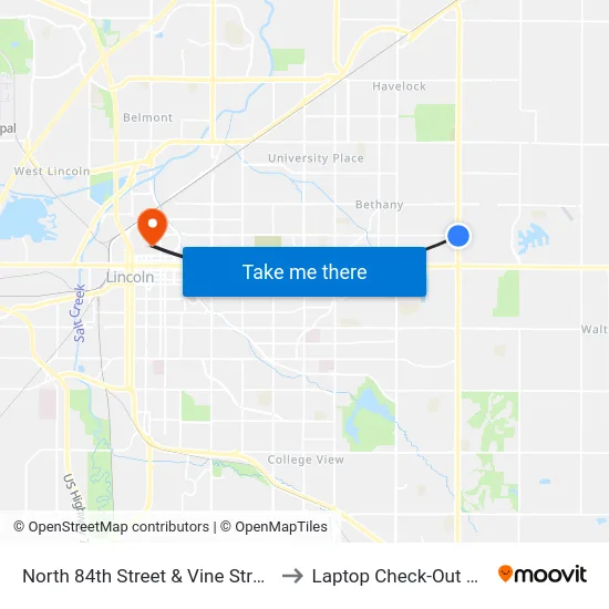 North 84th Street & Vine Street, Se to Laptop Check-Out Union map