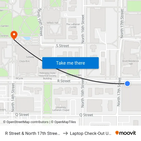 R Street & North 17th Street, Se to Laptop Check-Out Union map