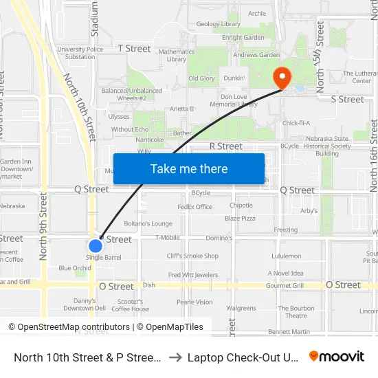 North 10th Street & P Street, Se to Laptop Check-Out Union map