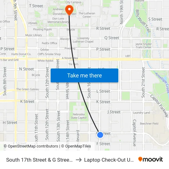 South 17th Street & G Street, Se to Laptop Check-Out Union map