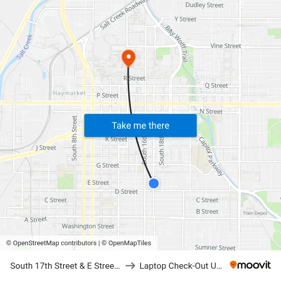 South 17th Street & E Street, Se to Laptop Check-Out Union map