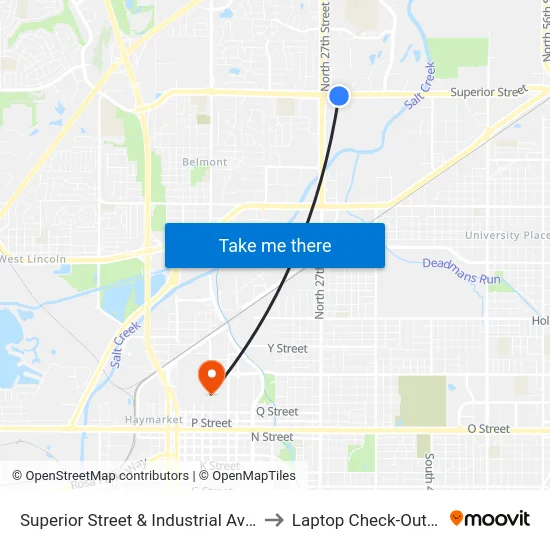 Superior Street & Industrial Avenue, Se to Laptop Check-Out Union map