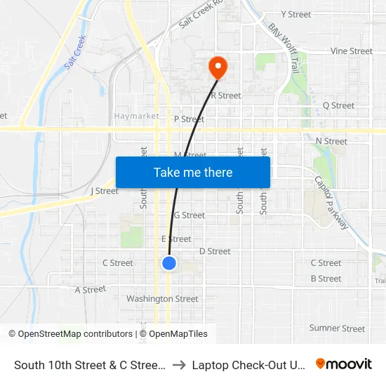 South 10th Street & C Street, Se to Laptop Check-Out Union map