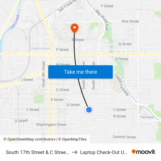 South 17th Street & C Street, Se to Laptop Check-Out Union map