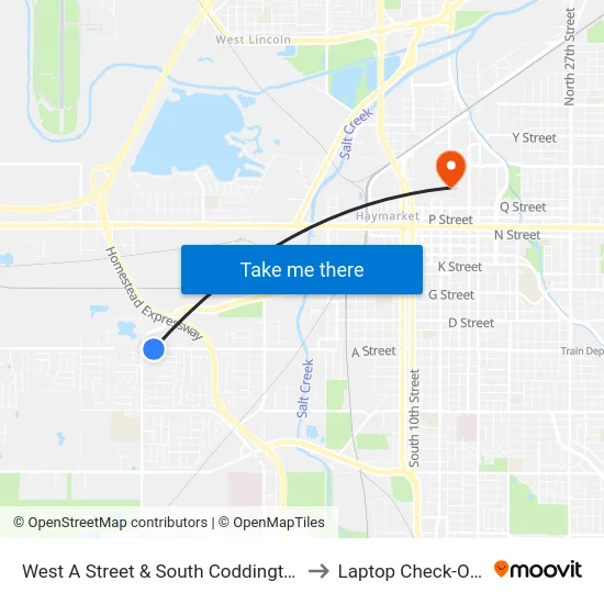 West A Street & South Coddington Avenue, Se to Laptop Check-Out Union map