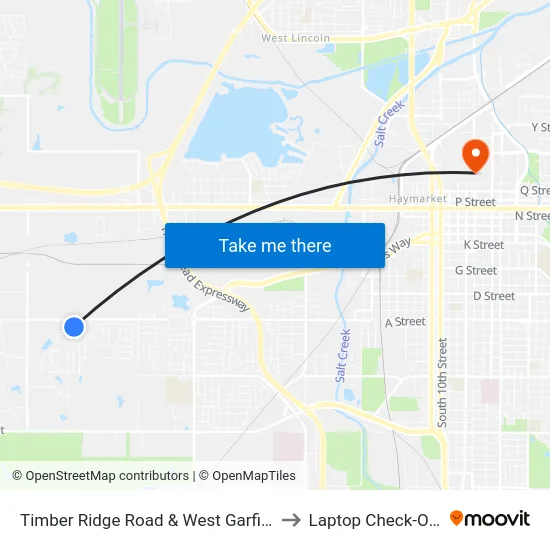 Timber Ridge Road & West Garfield Street, NW to Laptop Check-Out Union map